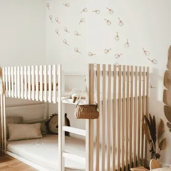 Samolepící dekorace Funlife Nálepky do dětského pokoje pampelišky 4 x 8 cm