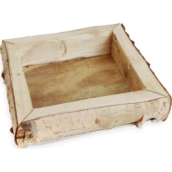 Zahradní dekorace Miska dřevo 20cm natural (541649)