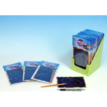 omalovánky SMT Creatoys Creatoys Škrabací obrázek duhový 15x10cm na kartě různé druhy