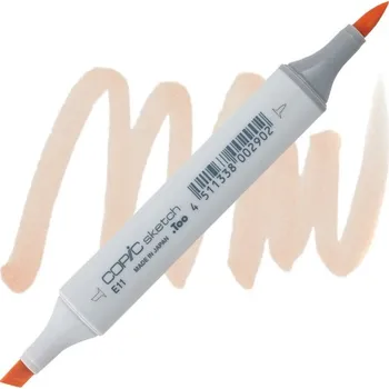 Lihová fixa COPIC Sketch oboustranná Brush & Chisel, E11 Bareley beige