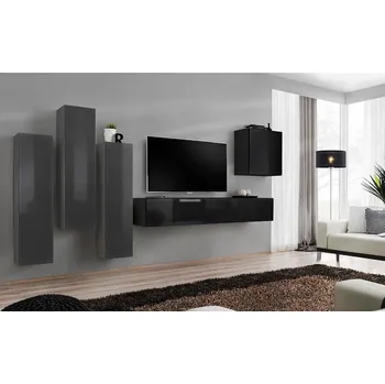 Obývací stěna Obývací Stěna Switch III Grafit/Černá