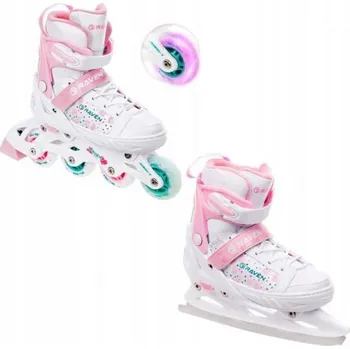 Celoroční brusle Raven Rosi 2v1 bílé/růžové 28-32