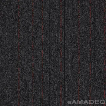 Koberec Kobercové čtverce Modulyss First Straightline 993 - černá/červená