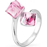 Prsten růžová kostka se Swarovski Elements Cube P48416PLR Light Rose 6 mm