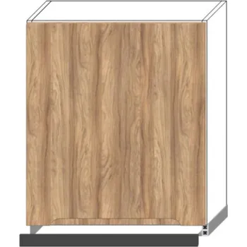 Kuchyňská skříňka Kuchyňská Skříňka Zoya W60/68 Slim Pl S Černou Digestoří Dub Přírodný /Bílý