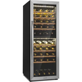 Chlazení Klarstein Vinamour 48cm 77 Lahví Dvouzónová Vinotéka Stříbrná (10039771)