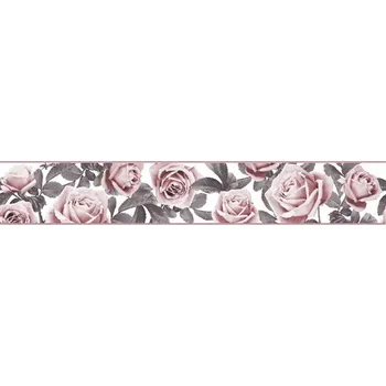 Tapeta Samolepící bordura růže růžovo-šedé B 83-31-03