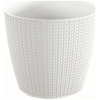 Květináč Květináč Wheaty bílý, varianta 15,7 cm