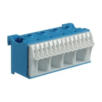 Rozvaděč QuickConnect bezšroubový blok N, modrý, 18 svorek, 4x25+14x4mm2, šíře 75mm KN18N