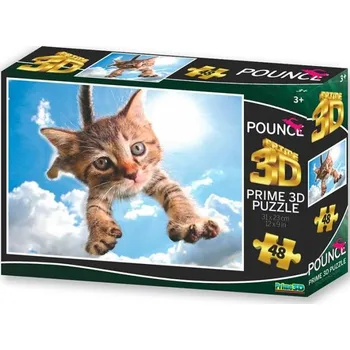 Puzzle PRIME 3D Puzzle Skákající kočka: Sparkles 3D 48 dílků