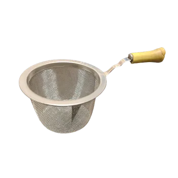 Čajové sítko nerez s bambusovou rukojetí L - Ø 6 cm