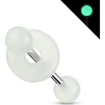 Piercing Piercing do jazyka - svítící (bílá)