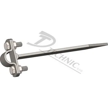 Hromosvod DOTb vrut 160 d20 Cu Držák ochranné trubky a jímače d18-20 - s vrutem - 8x160 mm