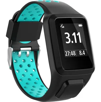 Ostatní příslušenství k chytrým hodinkám eses Silikonový řemínek pro TomTom - Černo tyrkysový