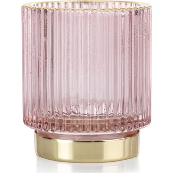 Svícen Svícen Pompey pudrově růžový, velikost 7x7x8cm