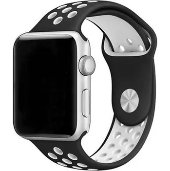 Příslušenství k chytrým hodinkám eses Silikonový řemínek pro Apple Watch - Černo bílý, S, M, L - 38mm, 40mm, 41mm