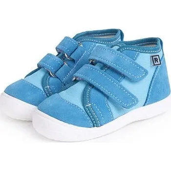 Dívčí tenisky Michal Ševela - VELA SHOES Dětské kožené tenisky na suchý zip Kuku modrá velikost obuv dětské 24