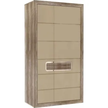 Šatní skříň Skříň Tiziano Tzs721r Starožitný Dub / Béžový Lesk