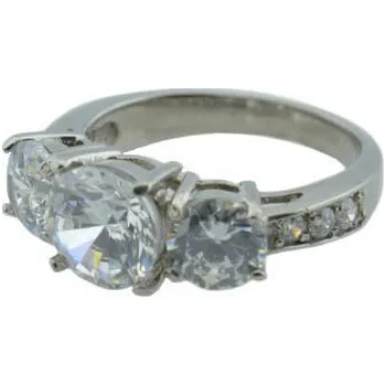 Prsten Doria Prsten z oceli stříbrný s kamínky M020 Velikosť: 51 / 52