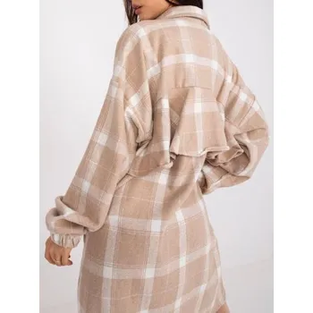 Dámská košile Dámská košile dlouhá kostkovaná SUZANNE béžovo-bílá