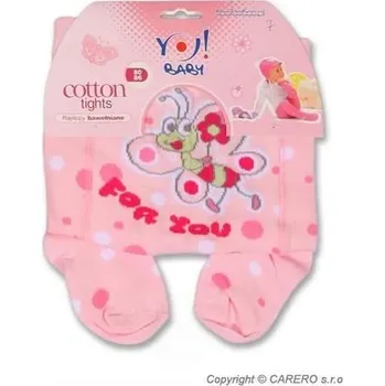 YOCompany YO Company Kojenecké punčocháče bavlněné froté - růžové FOR YOU - vel. 56-62