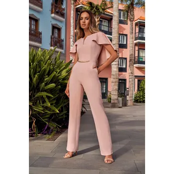 Dámský kostýmek Společenský overal MOE M670 růžový EU velikost: S