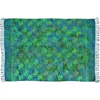 Šátek Sarong batikovaný, pareo BOB Batik, Listy zelený