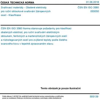 Příslušenství ke svářečce ČSN EN ISO 3580 - Svařovací materiály - Obalené elektrody pro ruční obloukové svařování žáropevných ocelí - Klasifikace - Tisk