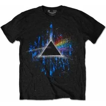 Merch Pink Floyd: Tričko Dark Side Of The Moon Blue Splatter S