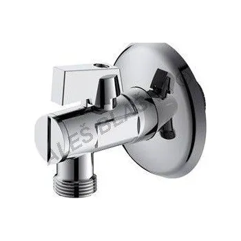 Vodovodní kohout Rohový kulový kohout (ventil) 1/2"x3/8" s filtrem a růžicí k umyvadlu WC (roháček) - 1/2"x3/8" bez matice 357DB CR