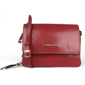 Kabelka Dvouoddílová luxusní červená kožená crossbody kabelka Marta Ponti A10