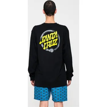 SANTA CRUZ triko - Mako Dot L S T-Shirt Black (BLACK) velikost: S