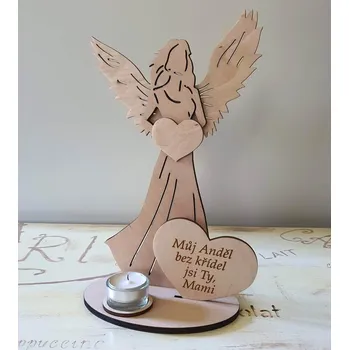 Svícen Svícen Anděl s citátem Můj anděl bez křídel jsi Ty Mami