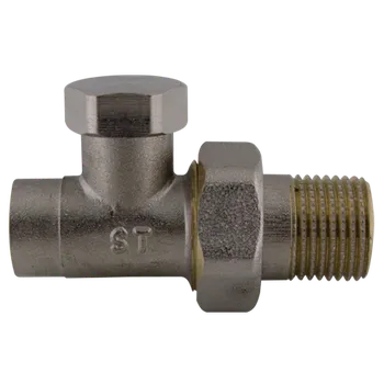 Fitinka Radiátorové regulační přímé pájecí (letovací) uzavíratelné šroubení (detentor k radiátoru) - 1/2"x15 409/D