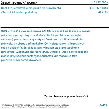 ČSN EN 10343 - Oceli k zušlechťování pro použití ve stavebnictví - Technické dodací podmínky - Tisk