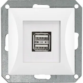 Stavebniny Timex Zásuvka Opus Style 2xUSB bílá