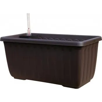 Truhlík PLASTIA s.r.o. Samozavlažovací truhlík SIESTA LUX 80 cm čokoláda