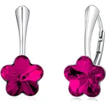 Stříbrné náušnice se Swarovski® Crystals květ fuchsie