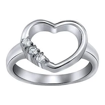 Prsten Prsten z chirurgické oceli srdce velikost obvod 56 mm RRC0002-obvod 56 mm