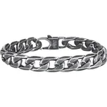 Pánský náramek BLACK CURB z chirurgické oceli 22,5 cm TJWB034