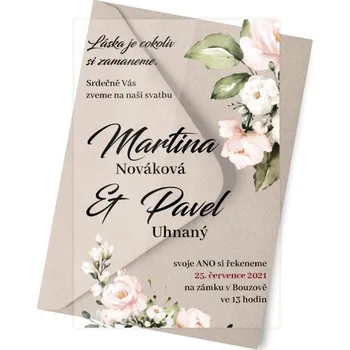 Svatební dekorace Plexi oznámení BIALKA
