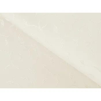 Teflonová látka na ubrusy TF-026 Pnoucí lístky - smetanová - šířka 160 cm