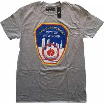 Pánské tričko Merch New York City: Tričko Fire Dept. Badge S