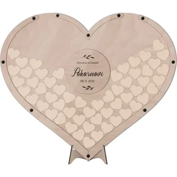 Svatební dekorace Dřevěné srdce na vhazování EDIE