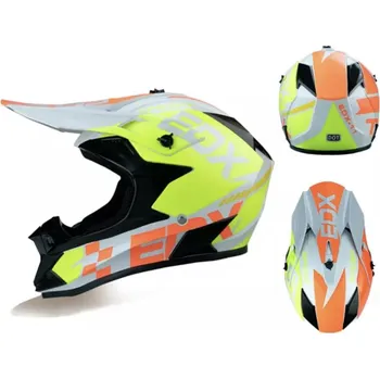 Helma na motorku Motokrosová helma EDX žlutá vel. 55-61cm