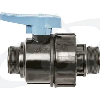 Ventil UNIDELTA S.p.A. - Itálie | PE (PP-S) spojka kulový kohout (ventil) s vnějšími závity na polyetylénové trubky (polyš)(svěrný plastový) - 1/2" UNI1074