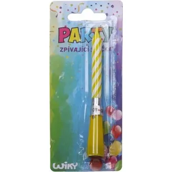 Balónek Wiky Narozeninová zpívající svíčka - žlutá