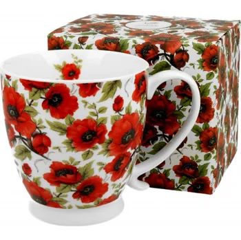 DUO Gifts DG - Porcelánový hrnek na stopce LINA, vlčí mák v dárkové krabičce - 480 ml