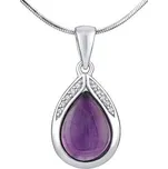 Stříbrný přívěsek s přírodním fialovým Ametystem JST13327PAM
