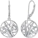 Stříbrné náušnice MAGNOLIA dekorované zirkony QRE048